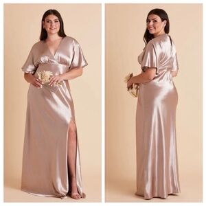 Birdy Grey Jesse Kimono Satin Taupe Formal Dress Size 3X